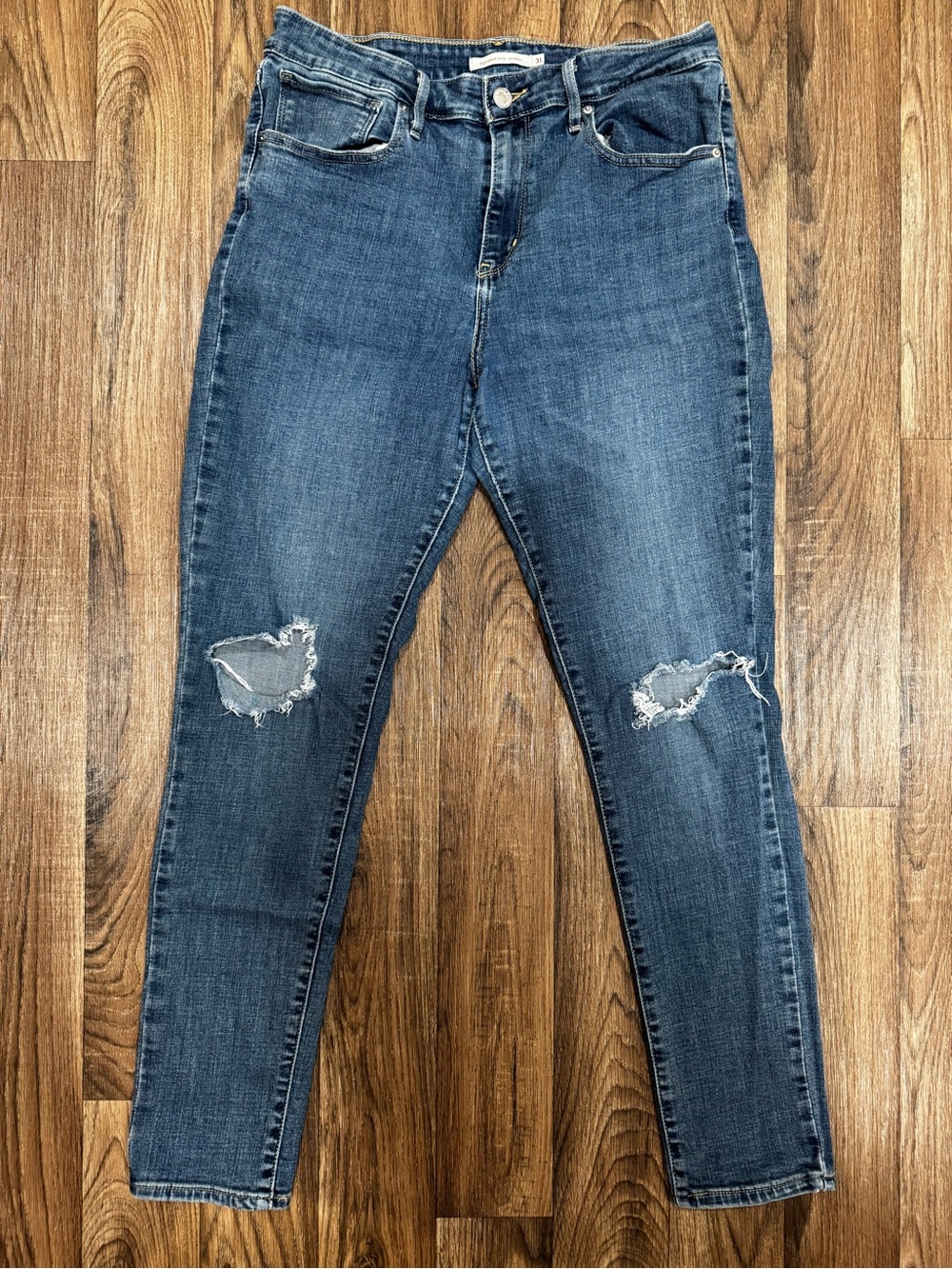 Women's Lego 721 High Rise Skinny Distressed Jeans - Dark Blue